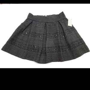 Ginger G flared mini skirt sequined black L